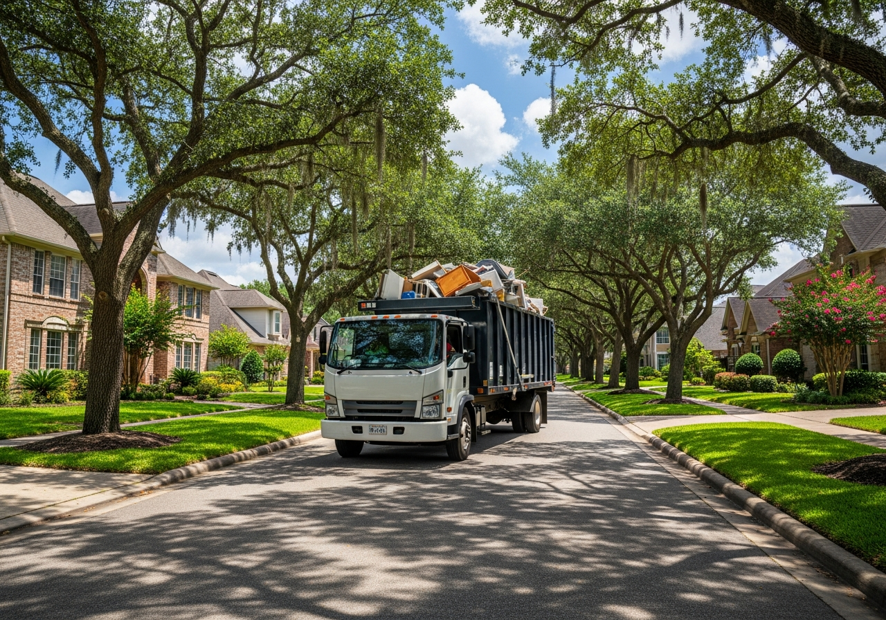 Houston Junk Dumpster Test Co junk removal crew helping a customer in Houston