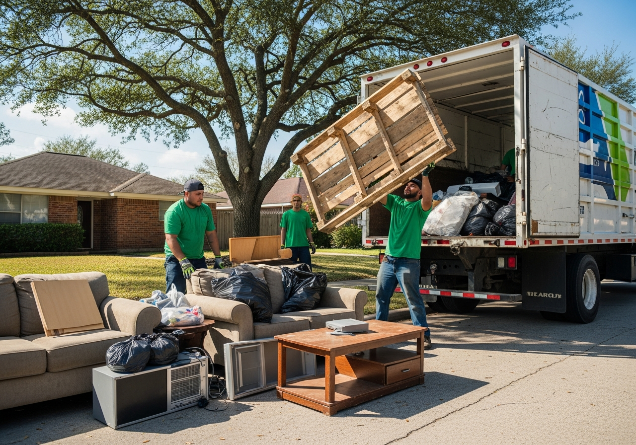 Houston Junk Dumpster Test Co junk removal crew working in Houston
