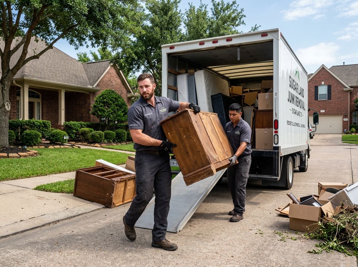ScaleYourJunk LLC junk removal crew working in Sugar Land