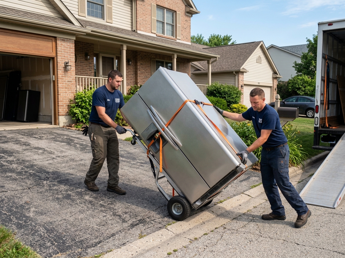 John's Junk Hauling appliance removal crew working in Houston