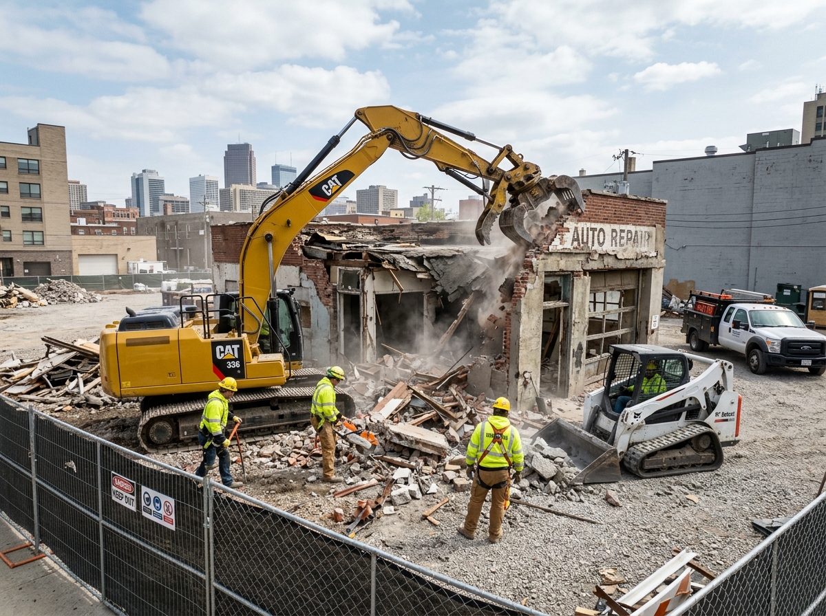 John's Junk Hauling light demolition crew working in Houston