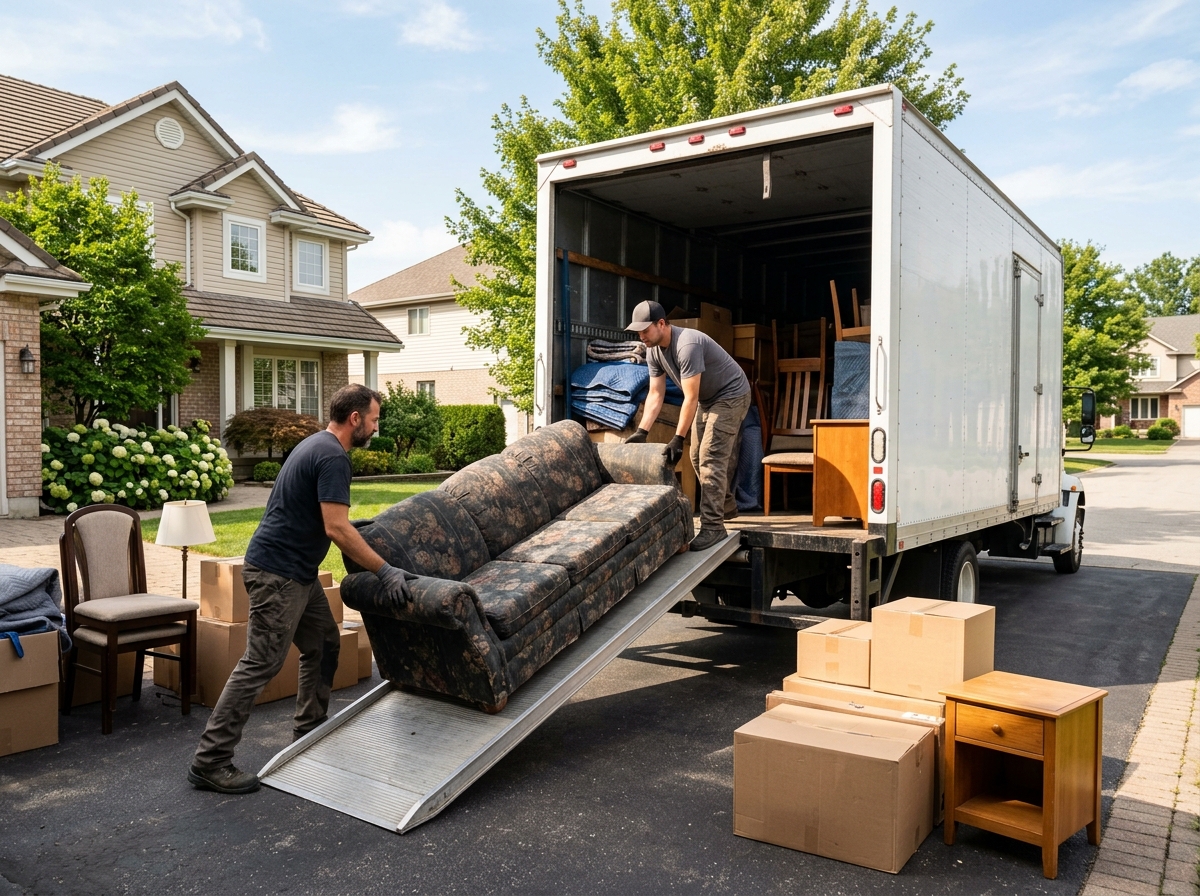John's Junk Hauling furniture removal crew working in Houston